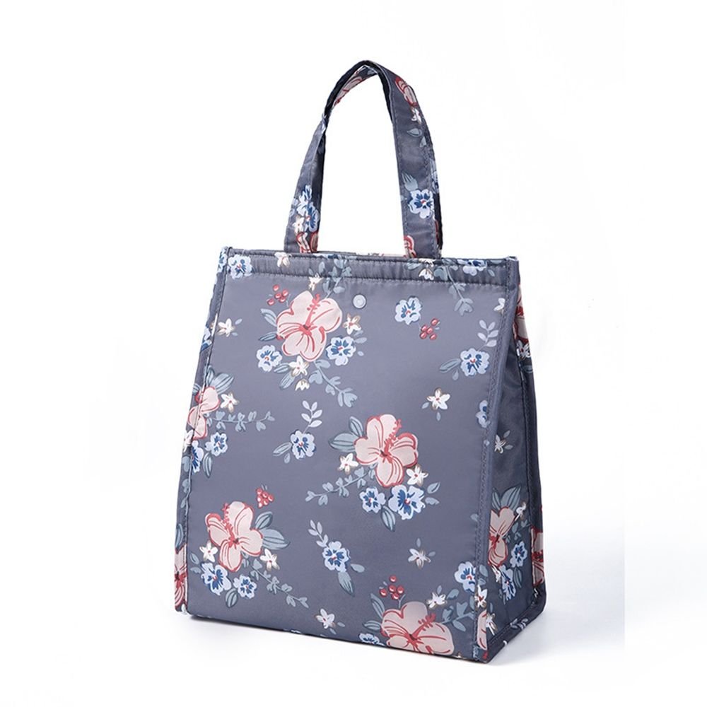 Lunch bag avec fleur en motif et bleu