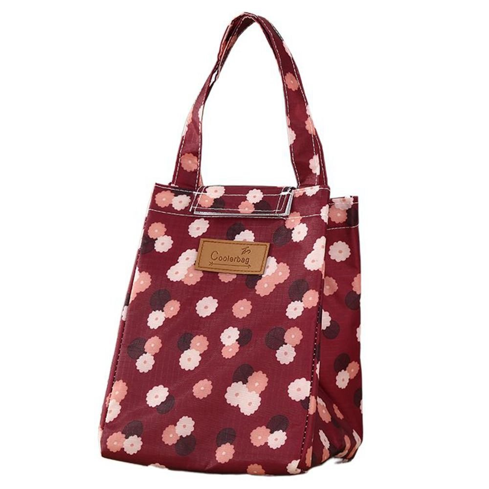 Lunch bag pour femme rouge en tissu et isotherme