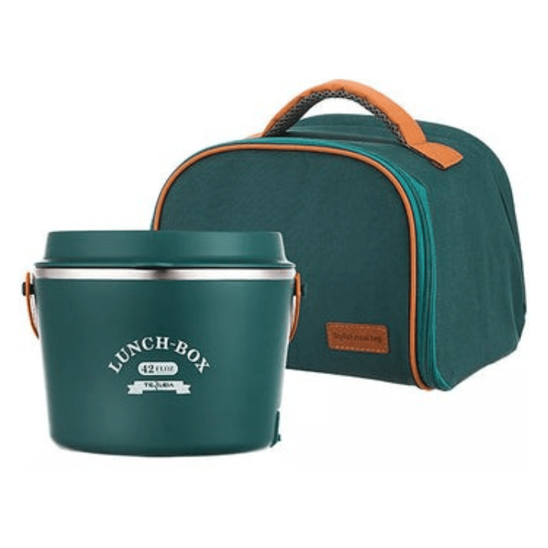 Boite chauffante verte avec sac de transport