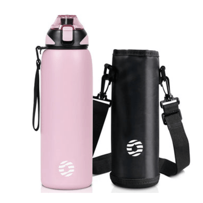 Bouteilles isothermes rose avec sac