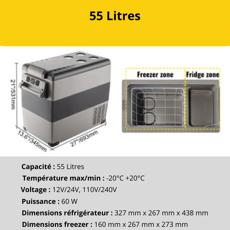 Glacière 12V 55 Litres